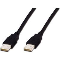 Digitus USB-Kabel USB 2.0 USB-A Stecker, USB-A Stecker 1.80 m Schwarz AK-300100-018-S