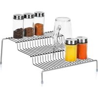 Estantería de cocina metálica gris, 3 niveles, 28x26x11 cm