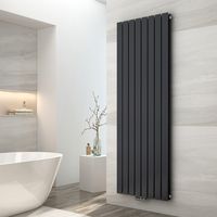 EMKE Radiateur eau chaude en acier Radiateur Double couche Tube plat Montage mural Anthracite 180x62cm