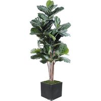 Ficus Lyrata artificiel Vert H 190 cm en pot tronc bois très chic