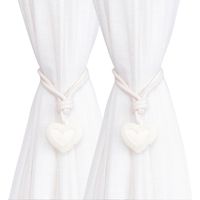 2 embrasses draperie corde tressée main avec accent cœur