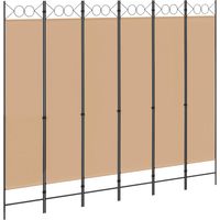 vidaXL 6-Panel Room Divider Beige 240 x 200 cm Fabric