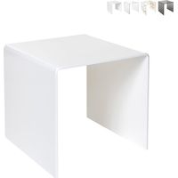 Table basse moderne en plexiglas transparent 40x40 cm 80'S Small - Blanc