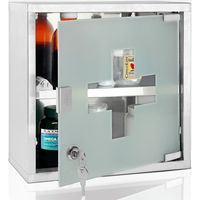 Medicine cabinet stainless steel 2 compartments lockable