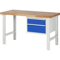 Rau Werkbank höhenverstellbar 7123A1, B1500xT700xH790-1140mm, 2x Schublade-TA