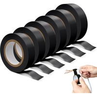 CCYKXA Electrical Tape, 6 Pieces Electrician Tape, 15mm 20m Electrical Insulation Tape for Wiring Projects and Repairs (Black)