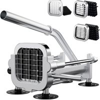1 Coupe-frites Acier Inoxydable Lames 3 Tailles Légumes Racines Cuisine Pro