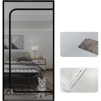 Moustiquaire pour chat à double fermeture éclair pour empêcher les moustiques et empêcher les animaux de s'échapper Convient pour salon, chambre à coucher, couloir (C-Gris, 150 x 220 cm)