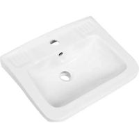 Lavabo a parete quadrato in ceramica bianca cm.45x50 BARBOTTINA