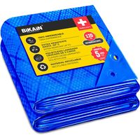 Bikain - Telo Impermeabile esterno - 3x5 metri - 70g/m2 Rinforzato - Occhielli Antistrappo - Telo 100% Impermeabile e 100% Protezione UV - Copritutto Multiuso - 3 Strati Laminato Incrociato