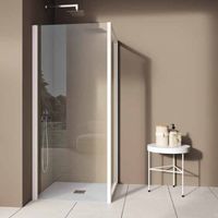 Samo - Paroi de douche fixe 77-81 cm Ht.190 cm profilé chromé brillant verre transparent - America quattro