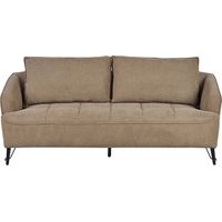 Sofa 3-Sitzer HOBRO Stoff Hellbraun