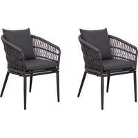 deVries 2x Dining-Sessel ""GENUA"" 2 Stück, Größe 58 x 63 x 78 cm, anthrazit