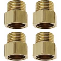 4 Stück Rohrverschraubung 3/8 Zoll weiblich auf 1/4 Zoll männlich Adapter Sechskantdüse BSP-Gewinde Messinganschluss, GU.B/bon