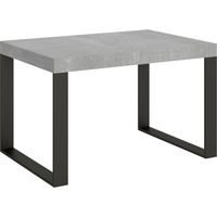 Tavolo allungabile 120/380x90 cm Tecno cemento gambe antracite