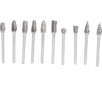 Lot de 10 Fraises Rotatives en Carbure pour Bois, Tige 6mm, Tête 3mm, Défonceuse, Sculpture, Alésage, Affûtage