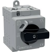Interruptor solar Uniteck unipvswitch bloqueable certificado PV1 PV2