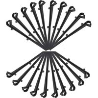Pack of 20 PP gutter guard fixing hooks, 16cm long, 7.2cm spacing, black