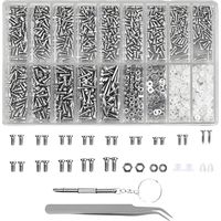 Brillenschrauben-Set, 1000 Stück Uhrmacher-Schrauben-Reparaturset mit 4-in-1-Schraubendreher und Mini-Pinzette