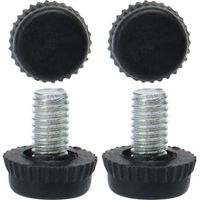 M6 x 10 x 15mm Leveling Feet Adjustable Leveler Floor Protector Cover Pad for House Furniture Desk Table Chair Leg 4 Pack