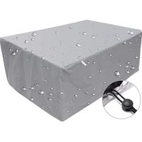 Housse de mobilier d'extérieur,bache imperméable coupe-vent anti-UV,Housse de protection rectangulaire en tissu Oxford 210D argent - 244x 244 x90cm