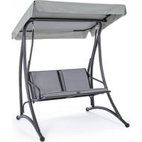 Mecedora biplaza acero Antracita GRELY 145x120x h185 cm