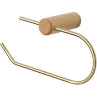 Taschentuchspender aus Holz und Messing mit Toilettenpapierabroller, vergoldeter Rollenhalter aus Buchenholz