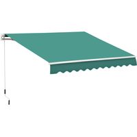 Toldo de Pared con Brazo Articulado y Manivela Marco Resistente de Aluminio y Cubierta de Poliéster 295x245 cm Verde