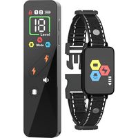 Collier de dressage pour chien, collier anti-aboiements avec télécommande d'une portée de 975 m (3200 pieds), 4 modes de dressage, 18 niveaux de sensibilité réglables et rechargeable (noir)