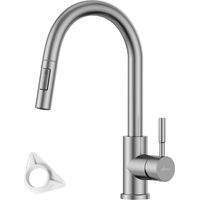 APPASO Kitchen Taps with Pull Out Spray, Kitchen Sink Mixer Tap 360° Swivel, Kitchen Mixer Tap with 2 Spary Modes, Mixer Tap for Kitchen, Kitchen Tap Brushed Stainless Steel