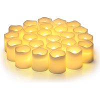24 Pack Flameless Votive Candles, Fake Flameless Flickering Electric Candle, Battery Operated LED Tealight Candles in Warm White for Wedding, Table, Festival Celebration Decorations