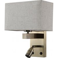 Wandleuchte 3w 4000k +1xe27 Gabriel Leder/beiger Farbton 285lm 31x26x15,5cm Double On