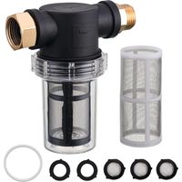 Garden Hose Filter, Sediment Filter Attachment for Pressure Washer Inlet Water, Inline Water Filter for Garden Hose with 40 Mesh and 100 Mesh Screen, 2 Pack O-Ring