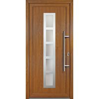 Signum ExklusivPVC Model 51, innen: weiß, außen: golden Oak, Breite: 88cm, Höhe: 200cm, Öffnungsrichtung: DIN rechts