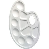 Palette de peinture en plastique ovale blanche,Palette de peinture à l'huile,Palette de peinture,Blanc