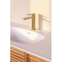 Mitigeur de lavabo en inox HORACE modèle bas cartouche céramique Ø25 BASS or brossé