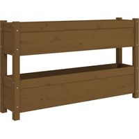 Vassoio per fioriera aiuola rialzata piante fiori terrazza giardino 112 x 25 x 66 cm legno massello di pino marrone 020037401