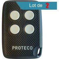 Télécommande 4 canaux 433.92 MHz – Lot de 2 – Compatible avec portails et portes de garage – Alimentation 3V – Proteco