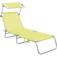 Linder Exclusiv Klappbarer Gartenliege mit Baldachin Lime Grün