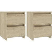 Set di 2 comodini con due cassetti 30 x 30 x 40 cm in multistrato color rovere DEC035217