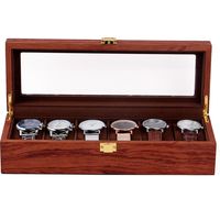 Präsentationsbox für Uhren aus Holz mit 6 Fächern, Aufbewahrungsbox, Sammlerbox für Uhren, Präsentationsbox für Uhren, Aufbewahrungsbox für Schmuck.