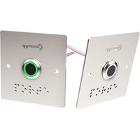 Bouton poussoir sur plaque large pour contrôle d'accès PB19IRE en applique 12/24V - infrarouge sans contact - lumineux - Diamètre 19 mm - SEWOSY