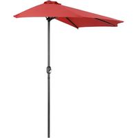 Mezzaluna Umbrella 3 mètres jardin mural extérieur avec pôle central en aluminium de la demi-lune DarkRed