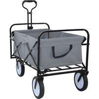 vidaXL Chariot à Main Pliable Gris 94 x 53 x 99 cm Tissu Oxford