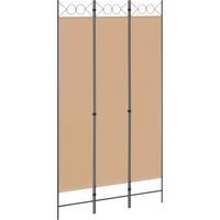 vidaXL Paravent à 3 panneaux Beige 120 x 220 cm Tissu