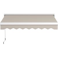 Toldo retráctil eléctrico manual 250x200 cm, portátil con mando a distancia y manivela, marco de aluminio crema