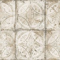Galerie Rustic Traditional Floral Tile Wallpaper Cream Stylish Paste The Wall