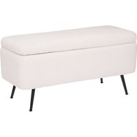 Banco Aurora - madera y metal - blanco - 100x40 cm - Atmosphera créateur d'intérieur