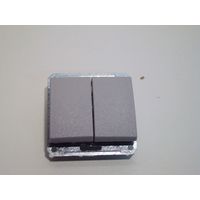 Mecanime étanche composable double va et vient encastré gris SAREL ENN34122