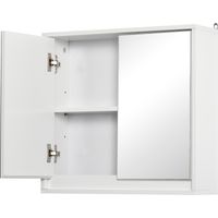 Armoire de Salle de Bain avec Miroir 2 Portes Balcon Réglable 48x14.5x45 cm Blanc